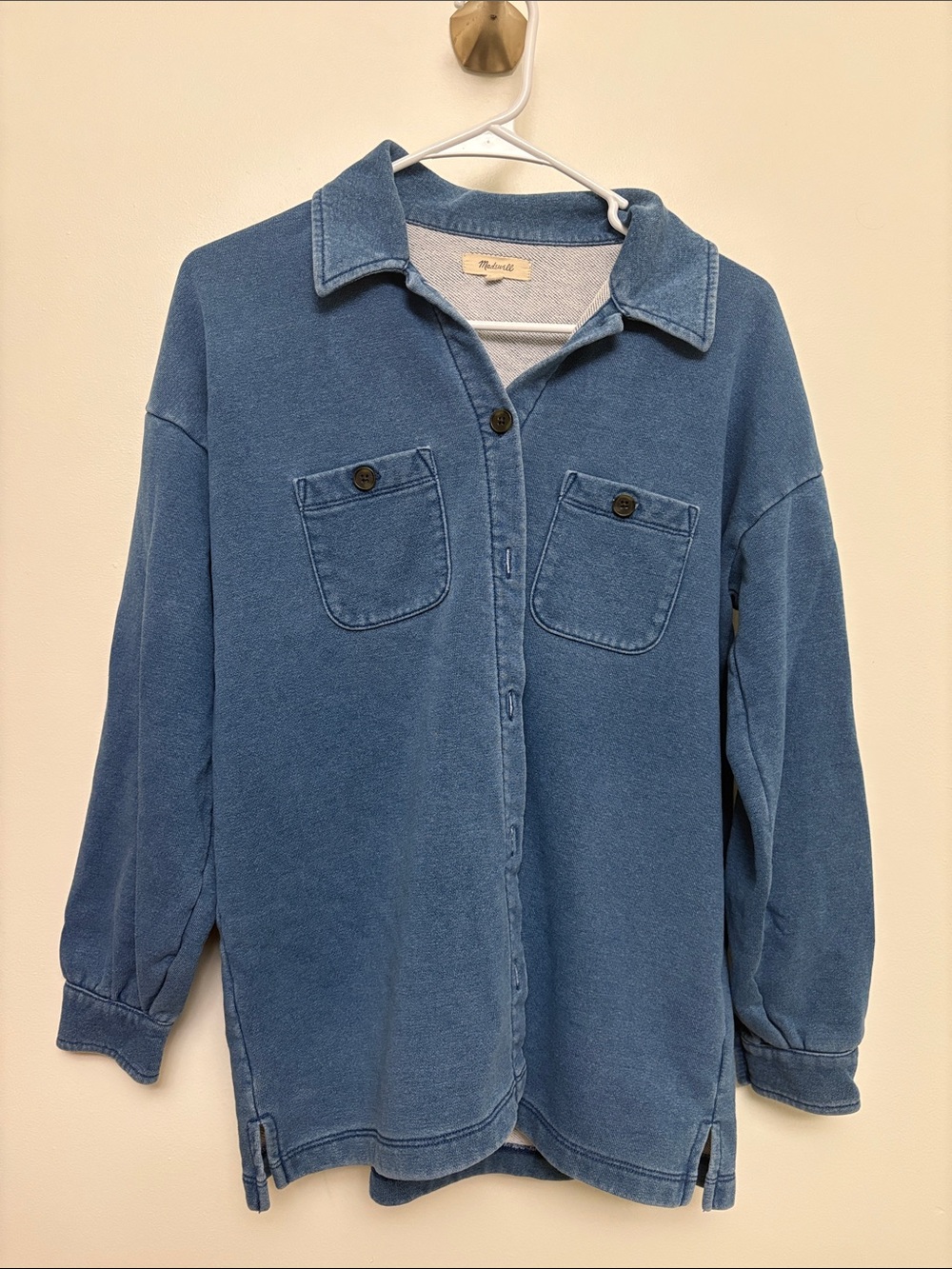 Oversized Blue Shirt Jacket Shacket from Madewell